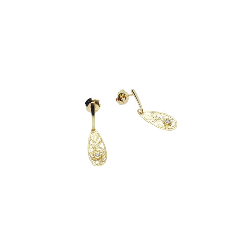 Pendientes de oro amarillo y diamantes