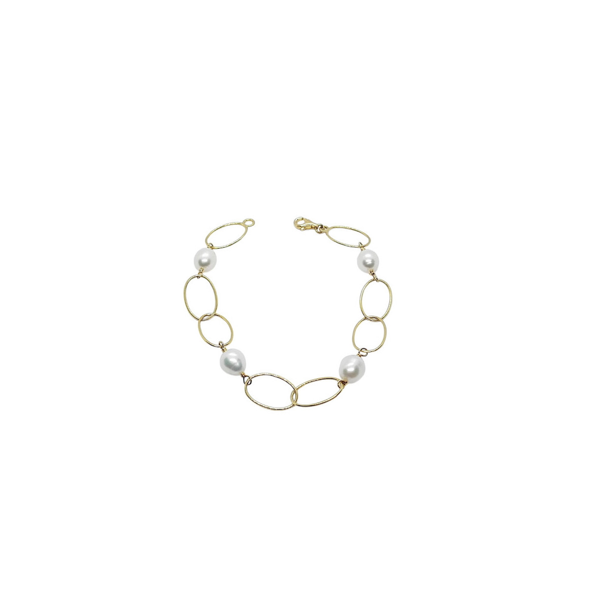 Pulsera de oro amarillo y perlas naturales cultivadas