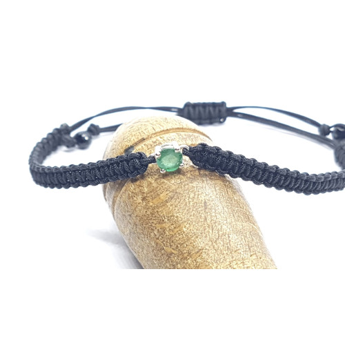 PULSERA DE ORO BLANCO CON ESMERALDA