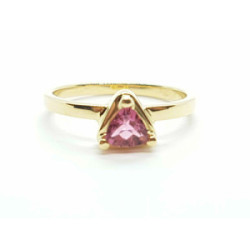 ANILLO DE ORO AMARILLO y Turmalina rosa