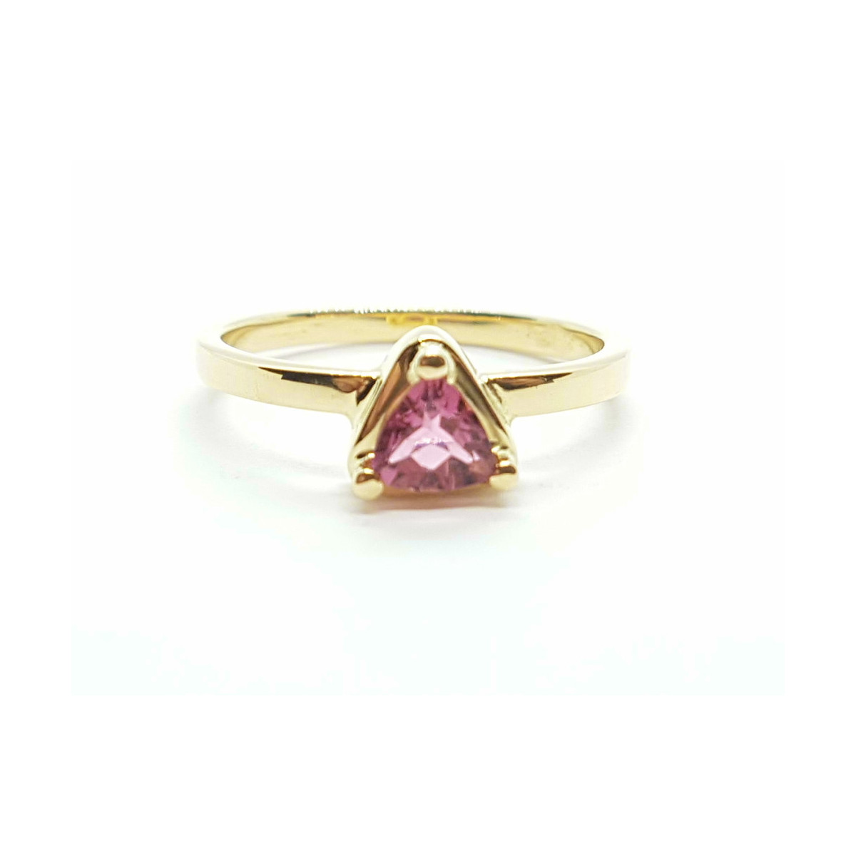 ANILLO DE ORO AMARILLO y Turmalina rosa