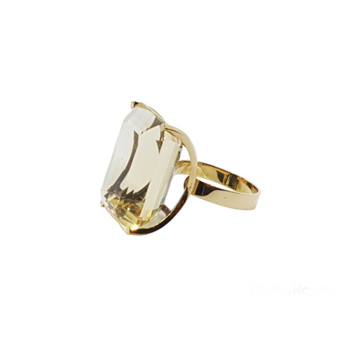 Anillo de oro amarillo con citrino