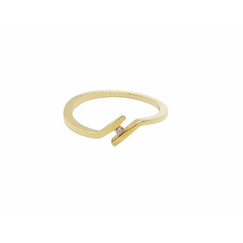 Anillo de oro amarillo y Diamante